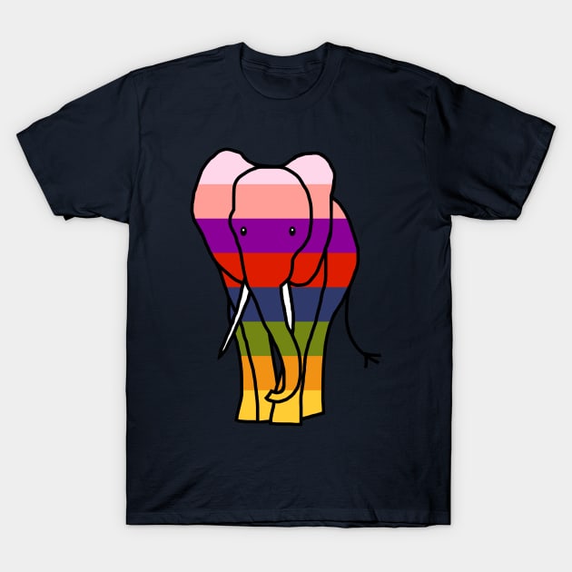 Rainbow Elephant T-Shirt by ellenhenryart